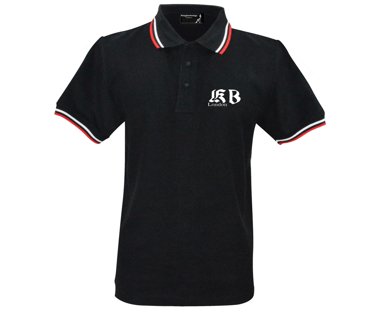 Polo Shirt KB Logo schwarz - rot - weiß