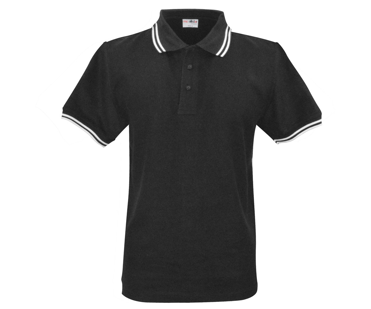 Polo Shirt Active Wear schwarz Streifen grau
