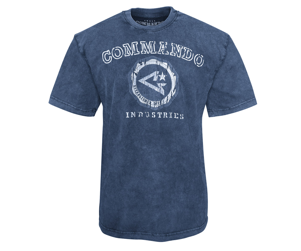 Commando T-Shirt Logo Vintage 2 navy